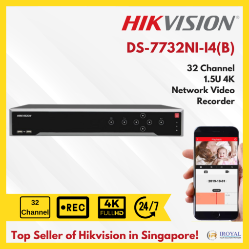 HIKVISION DS-7732NI-I4(B) 12MP 32 CHANNEL 4 SATA (NO POE) NVR