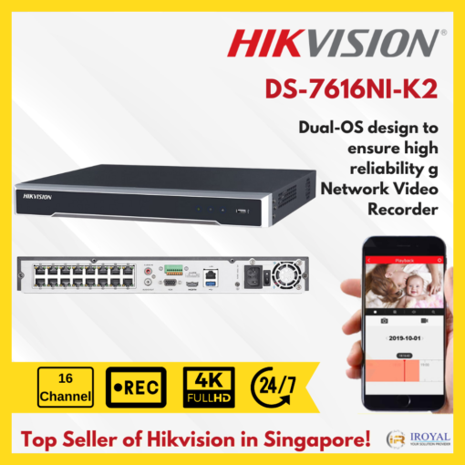 Hikvision DS-7616NI-K2 (oem) (Nr320-16) 16Ch 4K 8 Megapixel Nvr