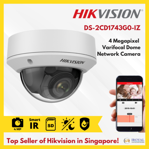 Hikvision DS-2CD1743G0-IZ CCTV IP Camera DOME 4MP Night Vision 1080P Smart IR IP67 2.8MM TO 12MM