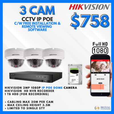 hikvision ip poe cam cctv package in singapore