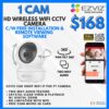 EZVIZ C6N Smart WiFi IP PT CCTV Solution – 1 CAM Package | IR Night Vision | with Installation | Full HD 1080 | 24Hrs Recording