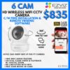 EZVIZ C6N Smart WiFi IP PT CCTV Solution – 6 CAM Package | IR Night Vision | with Installation | Full HD 1080 | 24Hrs Recording