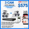 HIKVISION DS-2CE56C0T-IRF HD CCTV Camera Solution - 3 CAM Package | IR Night Vision | with Installation | Full HD 1080 | 24Hrs Recording