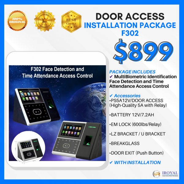 F302 Multi Biometric Identification Face Detection and Time Attendance Access Control Door Access INSTALLATION PACKAGE