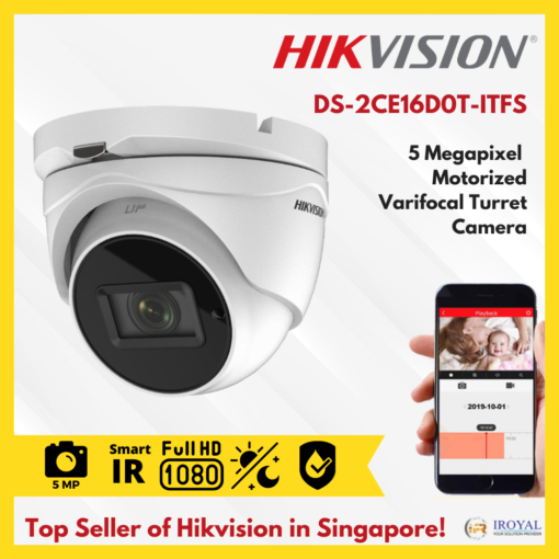 Hikvision DS-2CE56H0T-IT3ZF Outdoor IR 5 MP Dome Camera 2.7 13.5mm EXIR2.0 IP67