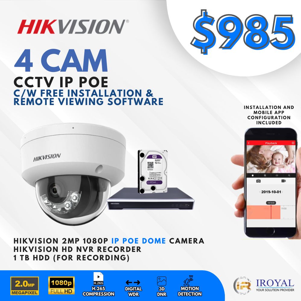 hikvision cctv ip poe cam