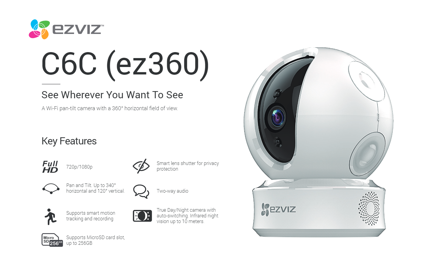 EZVIZ C6C Smart WiFi IP CCTV Solution – 3 CAM Package | IR Night Vision | with Installation | Full HD 1080 | 24Hrs Recording