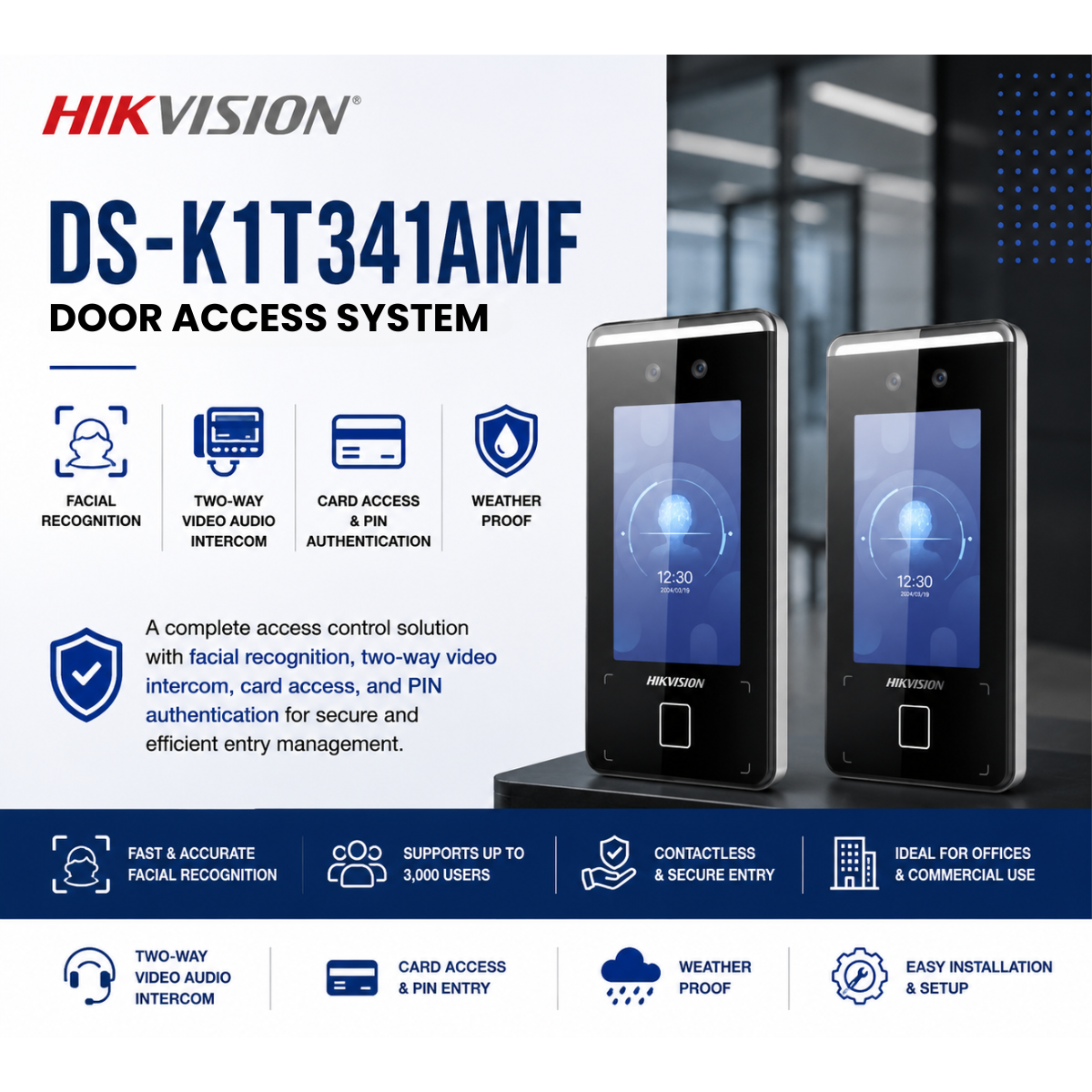 Hikvision DS K1T341AMF (1) Hikvision DS-K1T341AMF Single Door Access System
