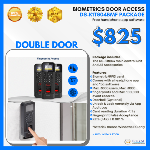 Hikvision Double Door Access Biometric Fingerprint Access DS-K1T804BMF PACKAGE