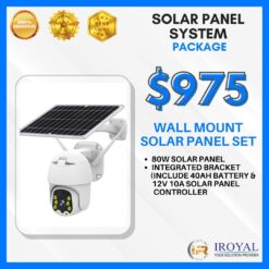 Iroyal 80W Solar Panel Wall Mount Set