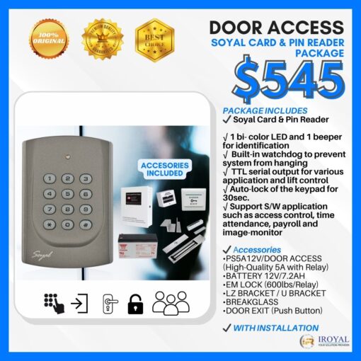 Soyal Door Access Card & Pin Reader Package
