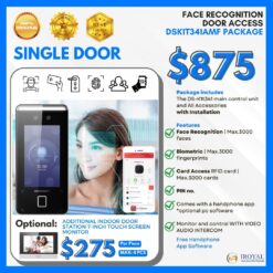 Hikvision Door Facial Recognition Two Way Audio | 4.3-inch LCD touch screen | Face Recognition Distance: 0.3 m to 1.5 m | Accuracy rate ≥ 99% | Supports mask recognition | TIME ATTENDANCE Door Access DS-K1T342MFWX Package