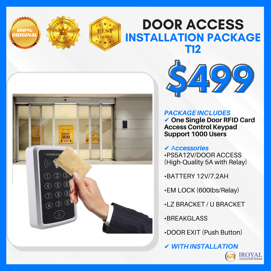 One Single Door RFID Card Access Control Keypad Support 1000 Users Door Access INSTALLATION PACKAGE T12