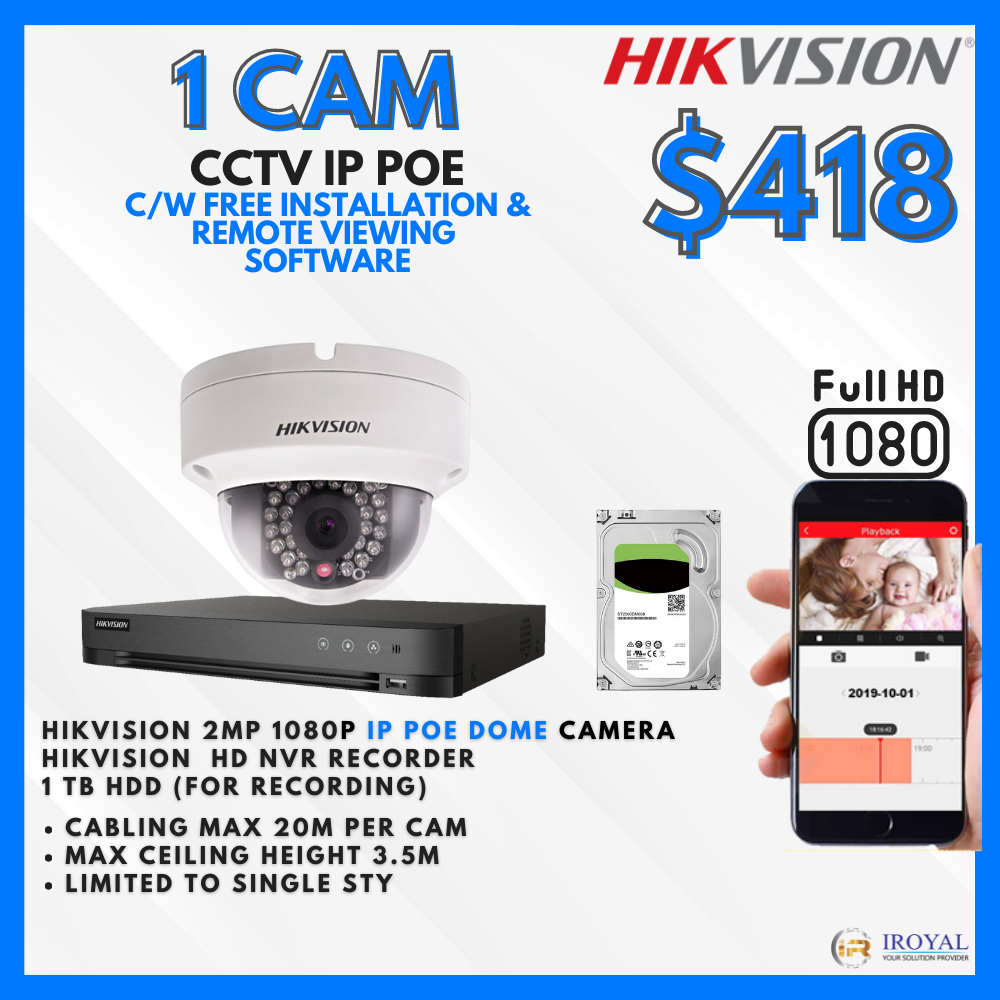 hikvision ip poe cam cctv package in singapore