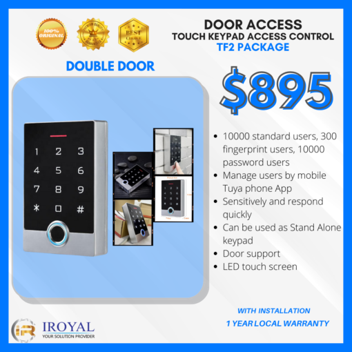 WiFi Tuya IP68 Waterproof Door Access Control System Standalone Keypad RFID Card Fingerprint Access Control Double Door TF2 Package