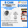 EZVIZ C6N 4MP Smart WiFi IP PT CCTV Solution – 8 CAM Package | IR Night Vision | with Installation | 2k 2688 x 1520 | 24Hrs Recording