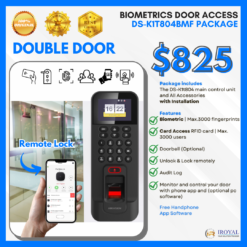 Hikvision DS-K1T804BMF DOUBLE Door Access System - Fingerprint RFID Biometric Card - Weather Proof - with Installation