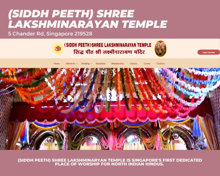 Siddh Peeth Shree Lakshminarayan Temple @ 5 Chander Rd Singapore 219528