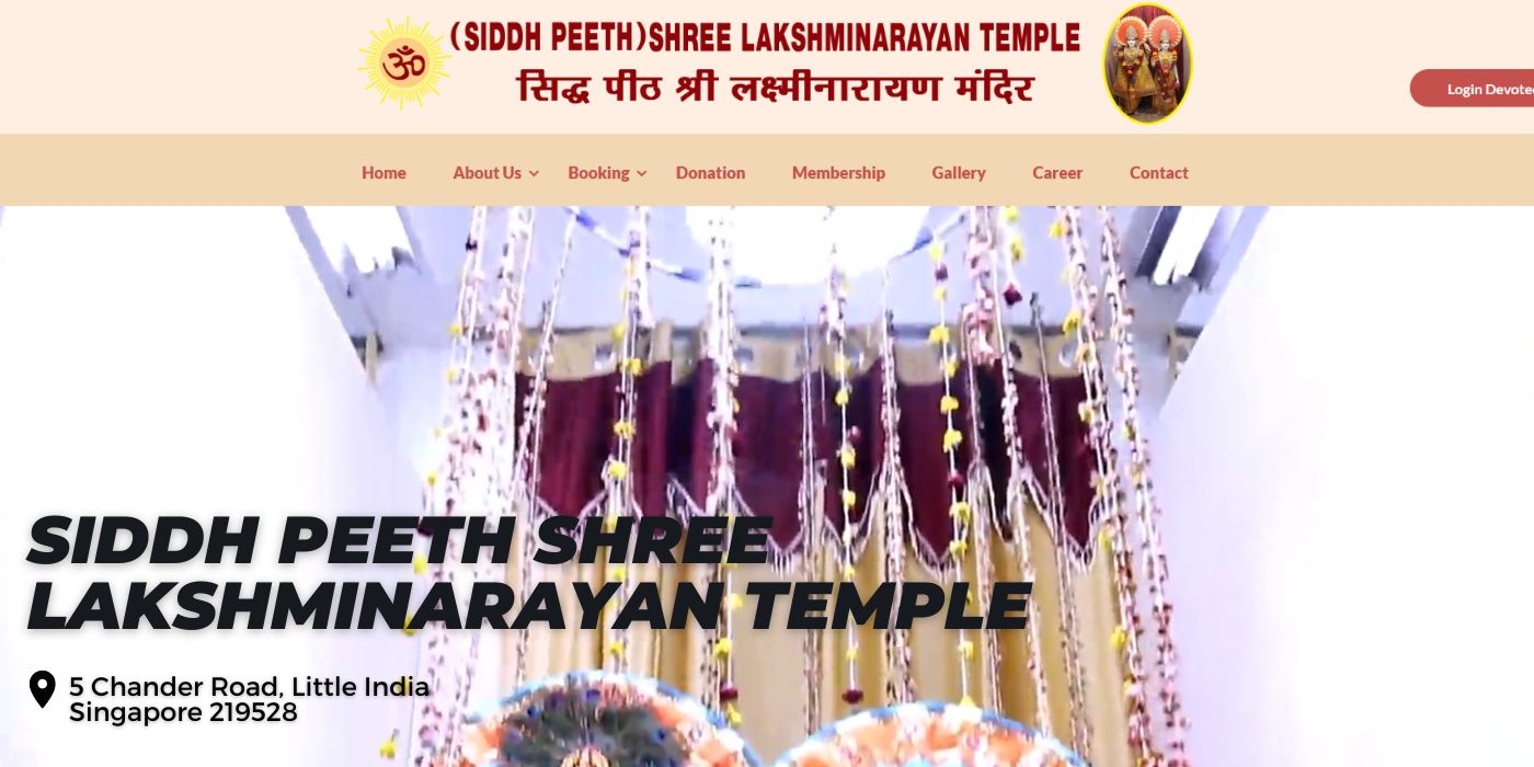 Siddh Peeth Shree Lakshminarayan Temple @ 5 Chander Rd Singapore 219528