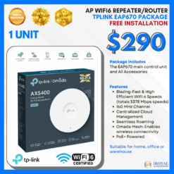 TPLINK EAP﻿670 Ap Wifi6 Repea﻿ter Router Ceiling Access Point Package uNIT with installation (1)