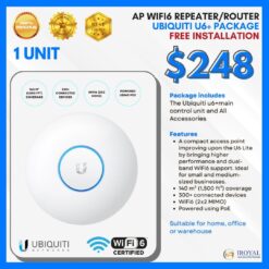 Ubiquiti u6+ Ap Wifi6 Repea﻿ter Router Ceiling Access Point Package 1 UNIT with installation (1)