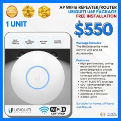 Ubiquiti U6 Enterprise Ap Wifi6 Repea﻿ter Router Ceiling Access Point Package with installation (1)