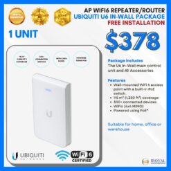 Ubiquiti U6 In Wall Ap Wifi6 Repea﻿ter Router Ceiling Access Point Package UNIT with installation (1)