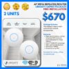 Ubiquiti u6PRO Ap Wifi6 Repea﻿ter Router Ceiling Access Point Package (2)