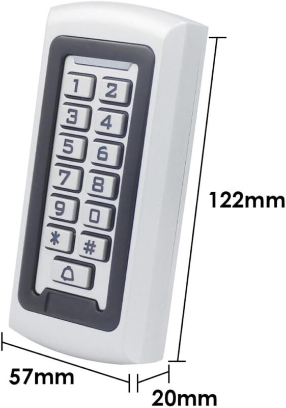 Door Keypad RFID Access Control System Proximity Card Standalone 2000 Users Waterproof Metal Keypad Led status indicators Door Access FS601 Package (1)