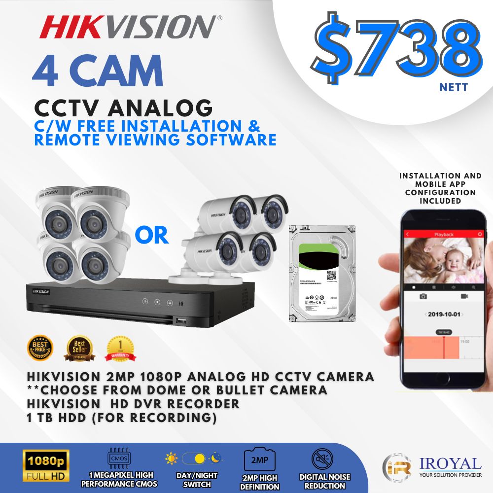 HIKVISION DS-2CE56C0T-IRF HD CCTV Camera Solution – CAM Package