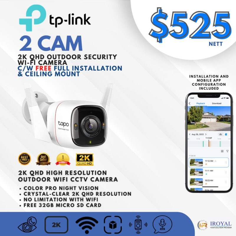 TPlink C325WB 2K QHD Outdoor Security WiFi Camera – 2 CAM Package (1)