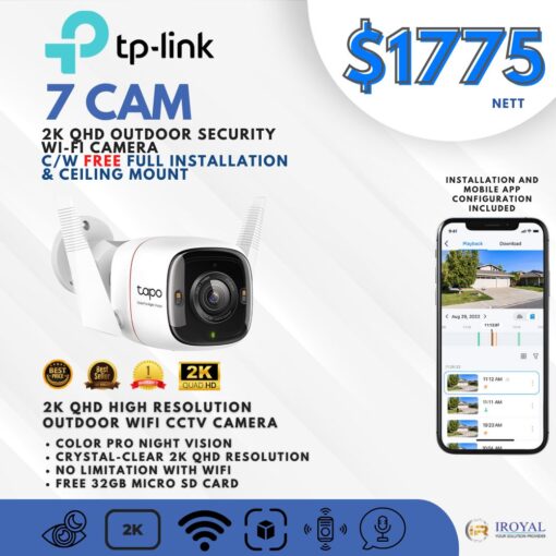 TPlink C325WB 2K QHD Outdoor Security WiFi Camera – 7 CAM Package (1)