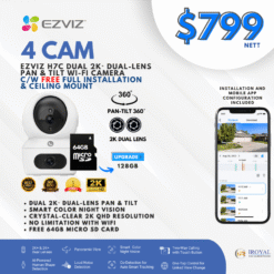 EZVIZ H7C Dual 2K Dual Lens 4 CAM PACKAGE Pan Tilt Smart Color Night Vision Auto Smart Tracking WiFi Camera with 64GB microSD card (5)