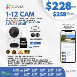 EZVIZ H7C Dual 2K Dual Lens Pan Tilt Smart Color Night Vision Auto Smart Tracking WiFi Camera with 64GB microSD card (6)