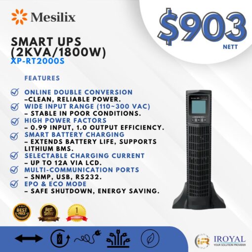 Mesilix Smart UPS 2KVA1800W XP RT2000S