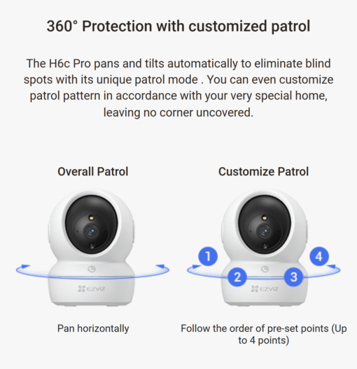 EZVIZ H6C 2K 2 TO 8 CAM Pan Tilt Smart Color Night Vision Auto Smart Tracking WiFi Camera (7)