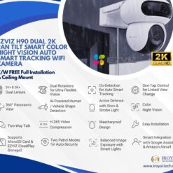 EZVIZ H90 Dual 2K Pan Tilt Smart Color Night Vision Auto Smart Tracking WiFi Camera