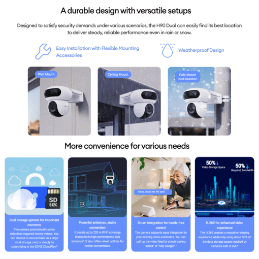 EZVIZ H90 Dual 2K Pan Tilt Smart Color Night Vision Auto Smart Tracking WiFi Camera (9)
