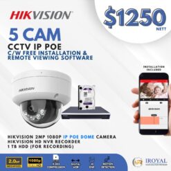 HIKVISION DS-2CD1123G0E-I CCTV Solution POE Network IP Package – 5 CAM Package | IR Night Vision | Water and dust resistant (IP67) and vandal resistant (IK10) | Efficient H.265+ compression technology | Support smart motion detection | remote viewing/playback from mobile | with Installation | Full HD 1080 | 24Hrs Recording 4 HIKVISION DS-2CD1123G0E-I CCTV Solution POE Network IP Package – 5 CAM Package | IR Night Vision | Water and dust resistant (IP67) and vandal resistant (IK10) | Efficient H.265+ compression technology | Support smart motion detection | remote viewing/playback from mobile | with Installation | Full HD 1080 | 24Hrs Recording (Copy)