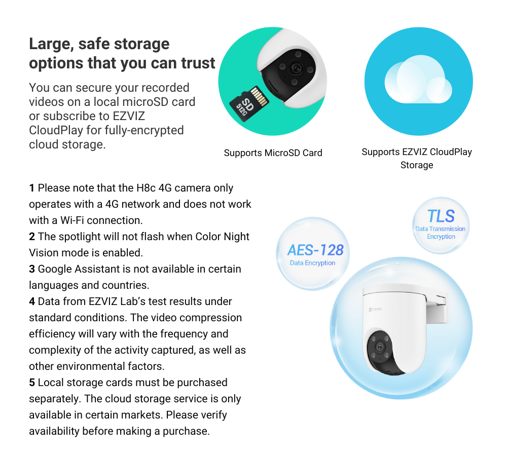 11 EZVIZ H8c 4G SIM Card 2K Pan & Tilt Outdoor IP CCTV Camera
