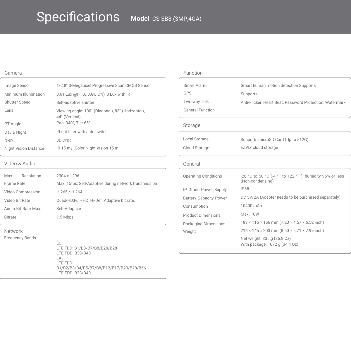 EZVIZ EB8 4G SIM Card 2K Pan & Tilt Wire-Free Battery IP CCTV Camera with Solar Panel 13 11