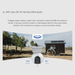 EZVIZ EB8 4G SIM Card 2K Pan & Tilt Wire-Free Battery IP CCTV Camera with Solar Panel 20 6
