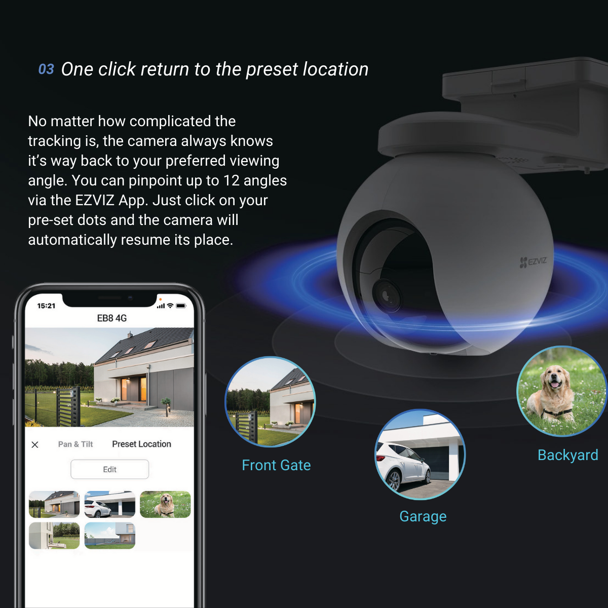 EZVIZ EB8 4G SIM Card 2K Pan & Tilt Wire-Free Battery IP CCTV Camera with Solar Panel 9 7