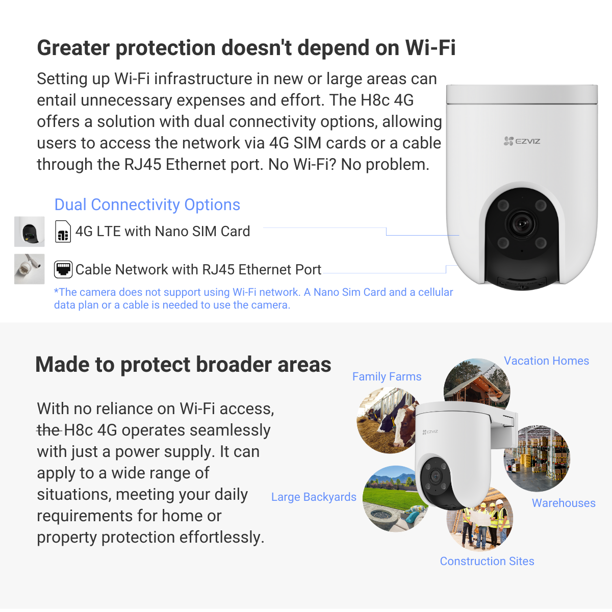 EZVIZ H8c 4G SIM Card 2K Pan & Tilt Outdoor IP CCTV Camera 5 EZVIZ H8c 4G SIM Card 2K Pan & Tilt Outdoor IP CCTV Camera (3)