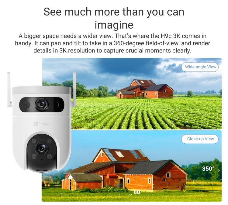 EZVIZ H9C Dual 3K Pan & Tilt WiFi Outdoor CCTV Camera with Installation (6) EZVIZ H9C Dual 3K Pan & Tilt WiFi Outdoor CCTV Camera with Installation (6)