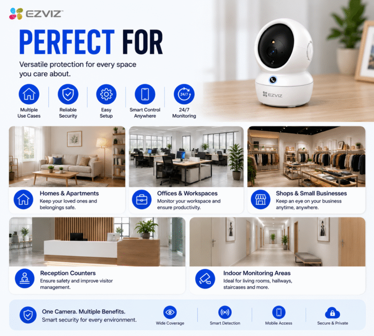 EZVIZ H6C Pro 2K Indoor Pan and Tilt WiFi CCTV Camera Tabletop Setup 10 EZVIZ H6C Pro 2K Indoor Pan and Tilt WiFi CCTV Camera Tabletop Installation Package (1)