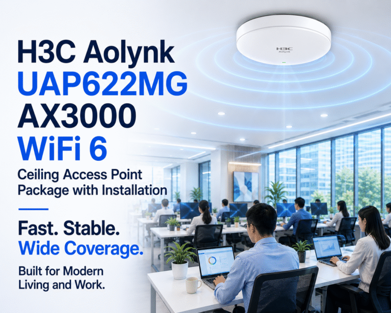 H3C Aolynk UAP622MG AX30 WiFi 6 Ceiling Access Point 3 H3C Aolynk UAP622MG AX3000 WiFi 6 Ceiling Access Point Package with Installation (10)