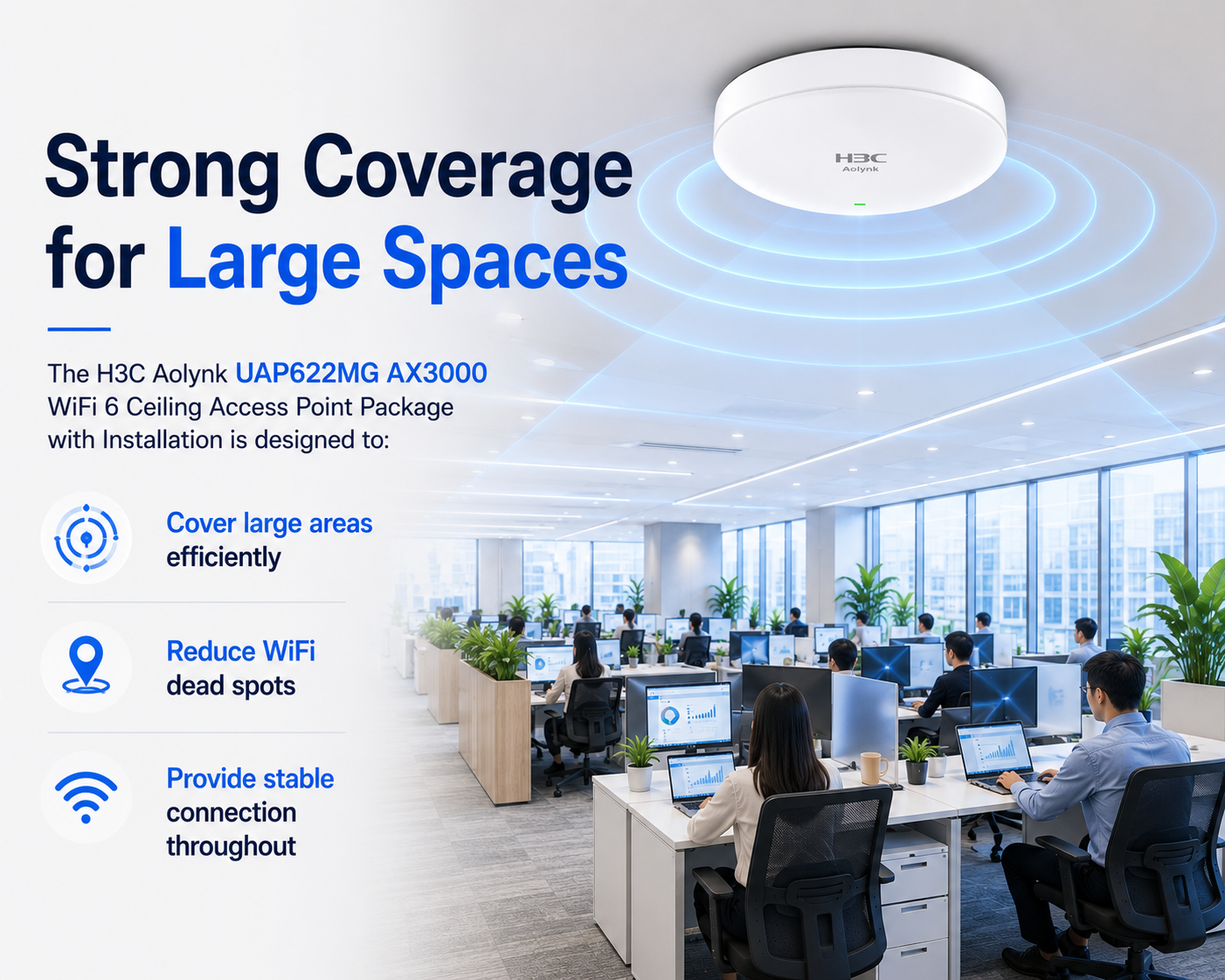 H3C Aolynk UAP622MG AX30 WiFi 6 Ceiling Access Point Package with Installation 4 H3C Aolynk UAP622MG AX3000 WiFi 6 Ceiling Access Point Package with Installation (8)