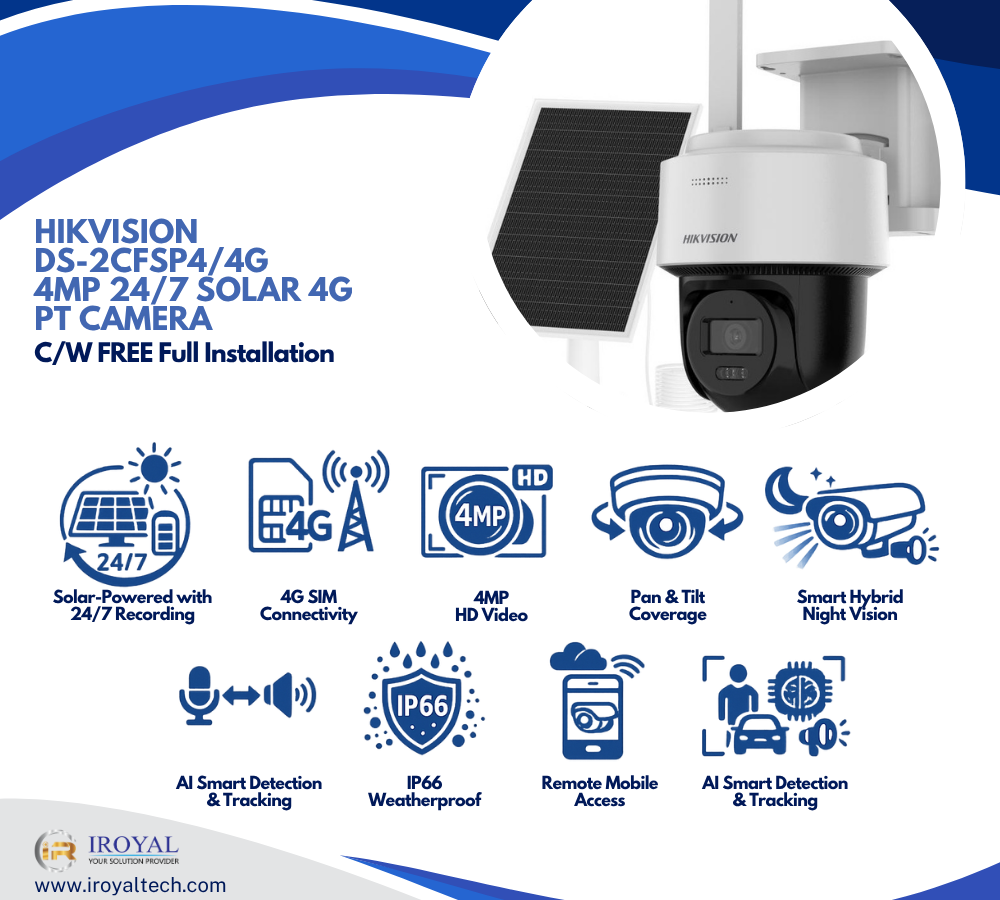 Hikvision DS-2CFSP4 4MP Solar 4G Pan and Tilt Outdoor CCTV Camera Package 2 Hikvision DS 2CFSP4 4MP Solar 4G Pan and Tilt Outdoor CCTV Camera Package (1)