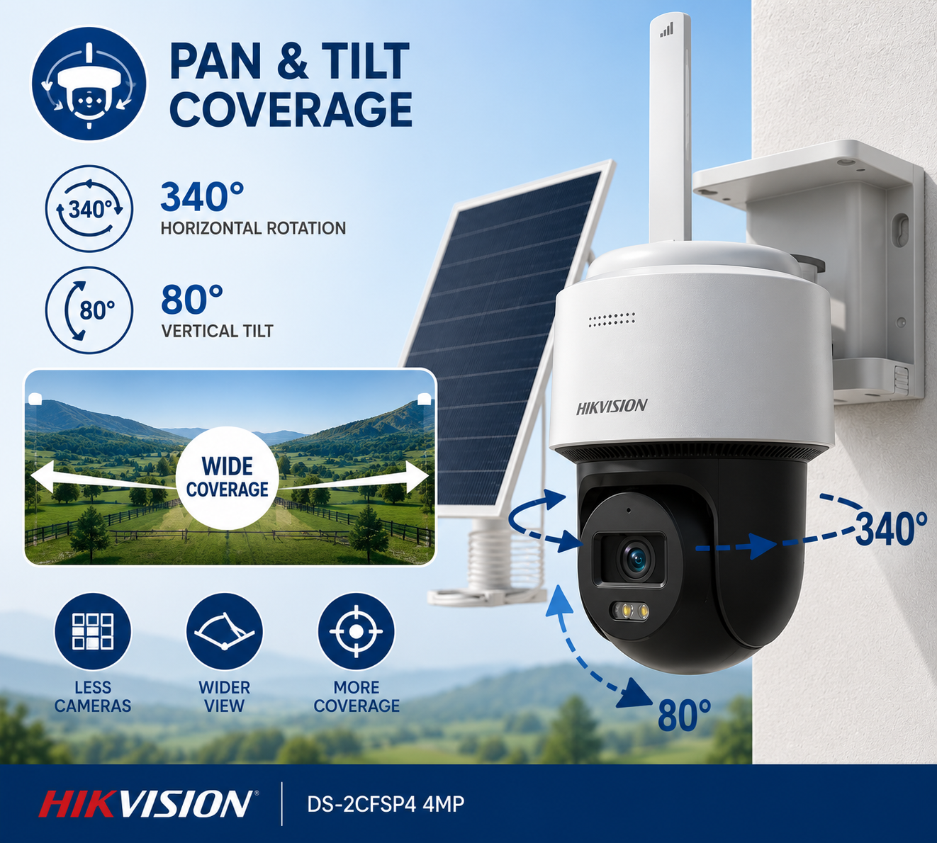 Hikvision DS-2CFSP4 4MP Solar 4G Pan and Tilt Outdoor CCTV Camera Package 7 Hikvision DS 2CFSP4 4MP Solar 4G Pan and Tilt Outdoor CCTV Camera Package (3)